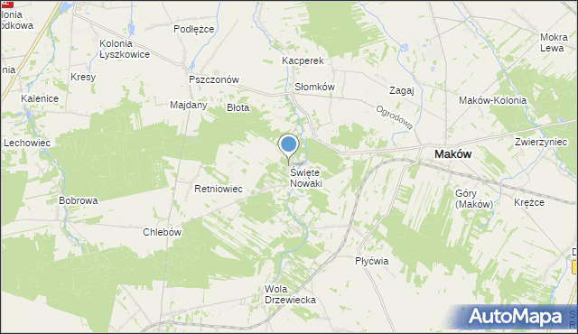 mapa Święte Nowaki, Święte Nowaki na mapie Targeo